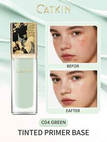 CATKIN Skin Perfect Tinted Primer Base Color-Correcting Even Skin Tone Invisible Pores Hydrating Primer C04 Green - C04 Xanh - Xem 1
