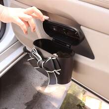 1pc Cute Bow-Knot Car Trash Can, Adorned With 3D Bow Decor, Filled With Girly Charm, Breaks The Monotony Of Traditional Car Trash Cans, Ideal For Vehicle Organization And Keeping Your Car Clean And Tidy - Bow-decorated Trash Can - View 9