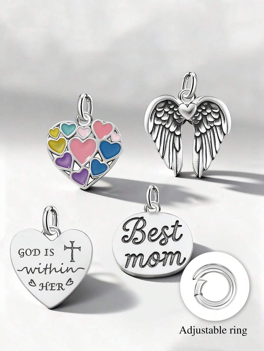 1pc Minimalist Unique Angel Wings Pendant, DIY Crafting, Delicate Accessory, Unisex