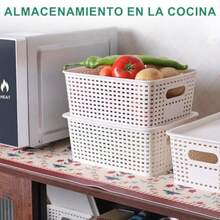 SUIOO 6 Cajas de Almacenamiento de PlásticoCestas de Almacenamiento Resistente con Tapa Contenedores Plásticos Apilable de 24X18X11 cm para Dormitorio Armario Sala y Oficina - blanco - Ver 6