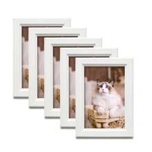 1 pieza Marco de fotos de madera minimalista para montar en la pared o colocar sobre la mesa (incluye papel fotográfico aleatorio), adecuado para el hogar, dormitorio, comedor, sala de estar - Blanco - Ver 14