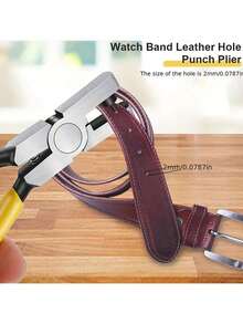1pc Yellow Strap Hole Punch (Artificial Strap Punching Tool) Stainless Steel Artificial Leather Punching Tool - 2.0mm Strap Pliers, Ideal Gift Choice 1pc Mini Strap Hole Punch, Leather Punching Pliers, DIY Leather Punching Tool - Multicolor - View 9