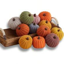 Knit Pumpkins Set Of 5, Fall Favorite, Gifts Women, Autumn Bowl Fillers Fall Farmhouse Tier Tray Decor, Decorative Pumpkins Friend Autumn Set - Bộ 12 món đan móc nhỏ nhiều màu sắc - Xem 1