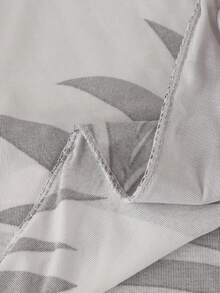 Black, White, Grey Leaf Printed Armless Sofa Bed Cover With Elastic All Inclusive Polyester Fiber Sofa Cover, Knitted Milk Silk, Suitable For All Seasons