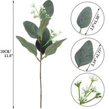 10/1000pcs Eucalyptus Leaves, Money Tree, Artificial Eucalyptus Leaves, Realistic Bridal Bouquet Decor, Birthday Party Decor Materials, Spring/Autumn Fake Plant Decor, Wedding Bouquet, Valentine's Day Gift - Green - View 3