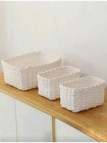 Maceteros de jardín con marco de metal; Cestas colgantes de estilo bohemio moderno con cuerda; Decoración de ratán natural mezclado para crear un ambiente de patio costero - Adecuado para cocina, baño, dormitorio, sala de estar, dormitorio, escritorio de oficina y decoración de estilo granja - Cajas, estantes, contenedores, armarios, cestas pequeñas de mimbre - Multicolor - Ver 12