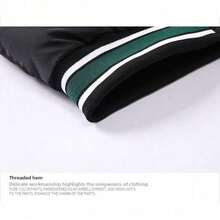 Mens bordado contraste color capucha abajo abrigo suelto ajuste desmontable capucha reversible engrosado chaqueta de invierno moda ropa callejera cálida resistente al viento ligero cómodo al aire libre desgaste casual impermeable abrigo de amortiguador aislado para el clima frío - Marrón - Ver 7