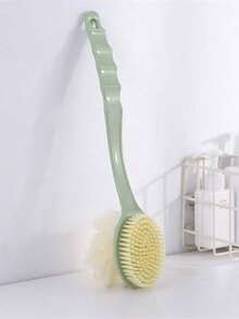 1 pièce Brosse exfoliante à long manche rose/bleu, brosse multi-fonctions pour l'exfoliation du dos et le nettoyage de la douche - Vert - Voir 11