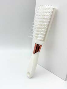 1pc Pearl White Styling Comb, Fluffy Dry & Wet Use Oil Hair Curling Comb - White - View 5