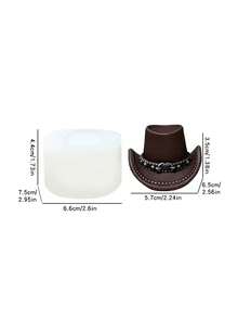 1pc Western Cowboy Hat Silicone Mold - Non-Stick/Easy Demold For Candle/Soap/Resin, Western Party/Birthday/Valentine's/Home Decor - White - View 7