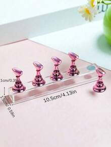 1pc Magnetic Acrylic Nail Display Stand - Fake Nail Practice Holder - Manicure Training Storage Rack - Multicolor - View 2