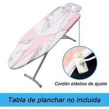 Funda elástica para Tabla de Planchar Funda para tabla de planchar Resistente a las manchas abrasadoras Reflectante del calor Fácil de instalar Cordón elástico Marbling3 50 x 19.7 pulgadas - Rosaclaro - Ver 3
