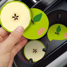 1/2pcs Set Cute Fruit Pattern Car Cup Holder Coasters - Non-Slip Cupholder Mats, Suitable For Car Interior Decor, Multipurpose Coasters For Car Cup Holders And Home Desktops