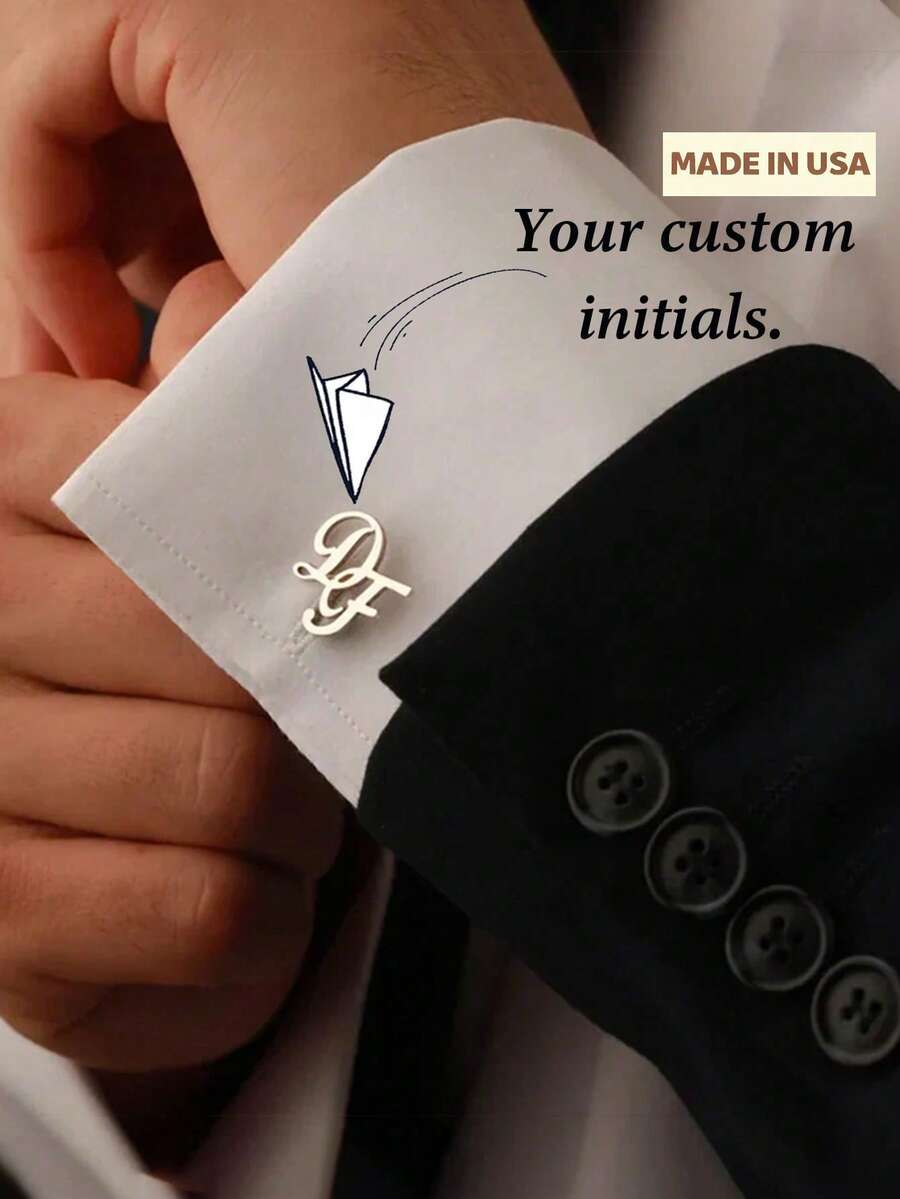 2 Customized Name Cufflinks, Stainless Steel Men's Letter Button Shirt, Personalized Groom's Wedding Jewelry, Groomsman Gift, Colorful, Cute, Interesting, Fashionable, Neutral, Casual, Customized, Unique, Customized, Suitable For His Ideal Gift, Ideal Gift, Customized Cufflinks And Buttons, Comfortable, Clothing Accessories, Boyfriend, Girlfriend, Family, Friends - Nhiều màu - Xem 1