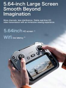 全新GT50高清航拍无人机配备5.64英寸实时显示遥控器，让您随时查看无人机拍摄的照片/视频。它采用抗风无刷电机、全范围智能避障、光流悬停和一键降落/翻转功能。 - 灰色 - 查看 5