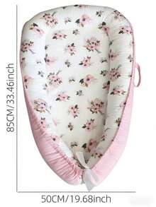 Pink Floral Breathable Removable & Washable Portable Baby Nest Cartoon Car Bionic Infant Bed Travel Crib, Suitable For Baby Boys & Girls 0-1 Years Old - Pink - View 6