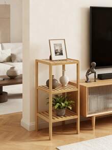 3/4/5 Tier Bamboo Shelving Unit - Compact Storage Rack For Living Room, Bedroom, Sofa - Sturdy Bamboo Construction, Suitable For Bathroom Use | Minimalist Design | Durable Bamboo Structure, Small Space Furniture - Ginger - View 5