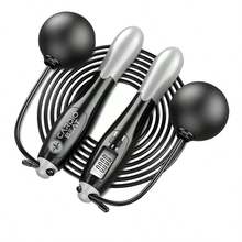CARDIO BEAT JUMP ROPE WITH DIGITAL COUNTER, NON-SLIP HANDLE - Black - View 1