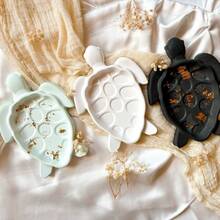 DIY树脂模具海龟托盘碟石膏环氧树脂模具海龟造型首饰收纳托盘硅胶模具