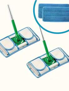 1pc/2pcs Blue Mop Replacement Pads, Heavy Duty Reusable Mop Refills, Wet & Dry Cleaning Replacement Pads For Hardwood, Tile, Vinyl Floors, Compatible With Various Mops, Suitable For Busy Households - Multicolor - View 4