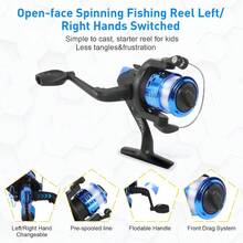 Fishing Pole Kit 59'' Telescopic Rod and Reel Beginner Combo with Spincast Reel Tackle Box Carrier Bag Fishing Gear for Boys Girls Toddler Youth - Azul - Ver 4