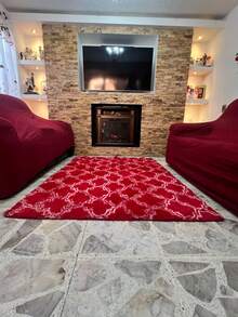 ALFOMBRA MULTICOLOR PARA EL HOGAR 200X150 - Rojo - Ver 3