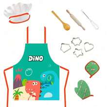 Chef Costume & Baking Play Set (11PCS/15PCS) – Cute Apron, Hat, Gloves & Cooking Tools, Pretend Play Kitchen Toy, Role Play Baker Outfit, Art Painting & Cooking Fun, Birthday, Easter, Halloween & Christmas Gift - Multicolor - View 10