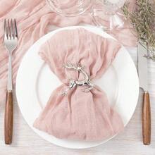 Socomi - Juego de 24 servilletas de gasa para otoño Acción de Gracias diseño bohemio lavables para boda fiesta baby shower decoración de fiesta de cumpleaños - Polvo rosa - Ver 4