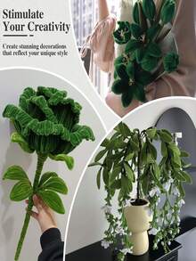 100 szt. zielonych patyczków do czyszczenia łodyg kwiatów, materiały do rękodzieła, patyczki do czyszczenia z szenili, materiały do samodzielnego tworzenia bukietów