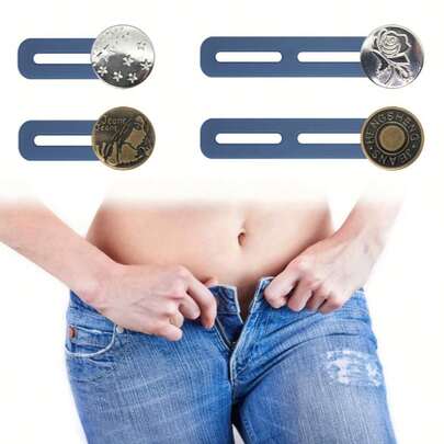 Denim Waist Extender, Elastic Waist Adjustable Buckle, Versatile Waistband Extender Without Sewing