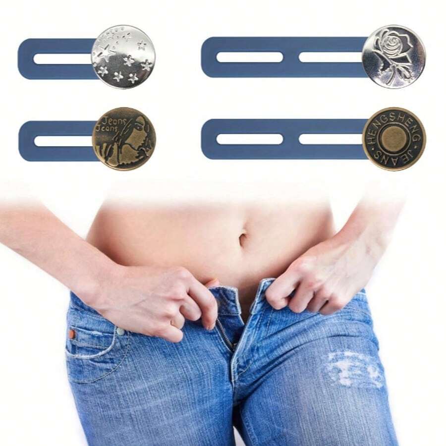 Denim Waist Extender, Elastic Waist Adjustable Buckle, Versatile Waistband Extender Without Sewing - Multicolor - View 1