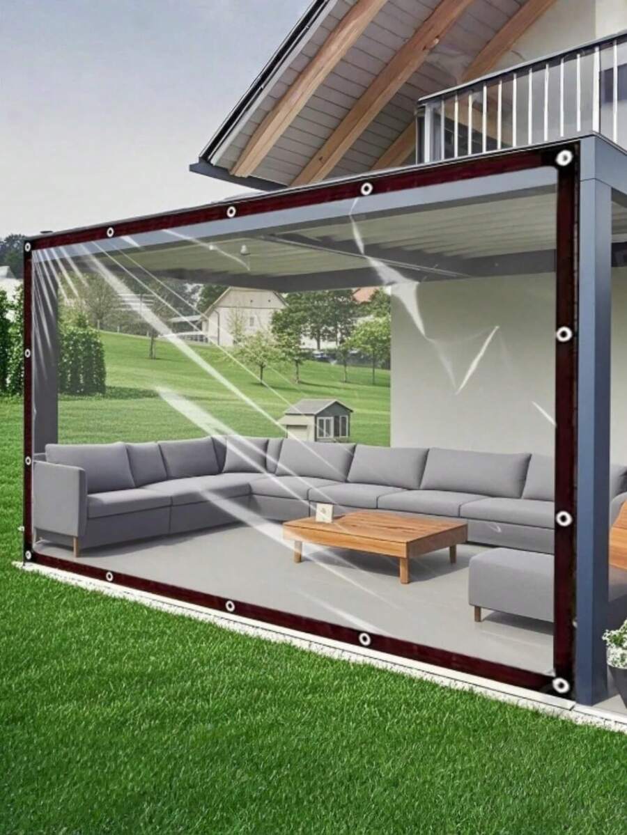 Waterproof Cloth, Rain Tarp For Outdoor RV Awning Side Wall, Upgraded Tear-Resistant Transparent Waterproof Tarpaulin For Outdoor Camping, RV, Balcony, Garden, Patio Furniture, Plant Greenhouse, Firewood Storage In Winter