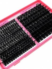 100D+200D Fluffy Lash Cluster, 16mm & 18mm Thin Individual Super Dense Lashes, D Curl Lash Cluster, 260pcs, DIY Lash Extension At Home, Dense Individual Lashes, DIY Hedgehog Lash Extension, Cartoon Style Lash Cluster - D - View 7