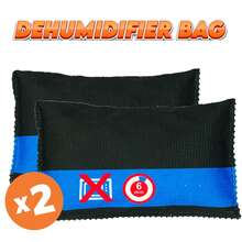 2X Reusable Car Dehumidifier Bag – Moisture Absorber For Cars & Small Spaces - Black - View 1