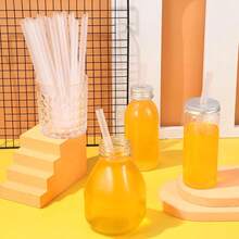 Jumbo Smoothie Straws Extra Wide Boba Bubble Tea Drinking Straws - White - View 3