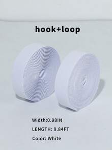 1 Roll Of Premium Hook And Loop Fastener Tape – Heavy-Duty Adhesive, 0.79IN/0.98IN/1.18IN Width, 9.847FT Length, White/Black – Reusable Fastening For Shoes, Clothing & Accessories - White - View 7