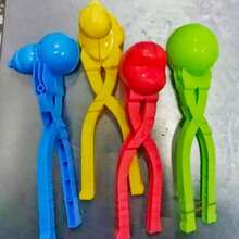 4PCS Multi-Function Plastic Snowball Maker Set Instant Snowball Shaping Tool For Winter Snow Play, Skiing, And Sledding Portable Magnesium-Free/Spark-Free Snowball Maker (Random Color) Ideal For Outdoor Activities And Family Games