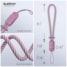 SURPHY 2 Pack Phone Lanyard For Cellphone Case, Phone Wrist Strap For Case, Cellphone Strap With 2-Color Braided, Charm Wrist Lanyard For Women And Men, Lilac Purple & Gray - Purple - View 6