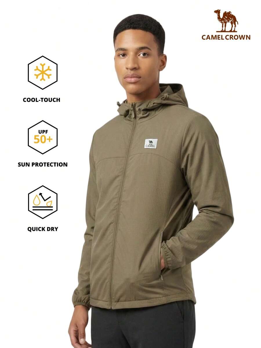 CAMEL CROWN Men's UPF 50+ Sun Protection Jacket, Breathable Long Sleeve Hooded Shirt For Hiking, Fishing In Summer - Adventure Brown - View 1