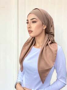 1pc Women's Rhinestone Decorated Triangular Headband Turban Scarf, Elastic Design For Instant Headwear, Fashion Versatile Soft Breathable Prayer Hijab, Suitable For Daily, All Seasons For Dress - Rhinestone Turban Hat - View 10