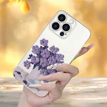 Funda para teléfono con diseño de jarrón de flores de lavanda, compatible con iPhone 16, 15, 14 Pro Max, 13, 12, 11, XR y XS Plus. Fabricada en silicona TPU, ofrece protección contra golpes y caídas, además de una excelente sensación al tacto. Es el regalo ideal para familiares, amigos y seres queridos. - transparente - Ver 2