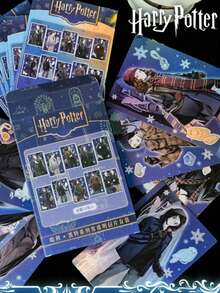 Harry Potter 哈利波特雪夜系列明信片，盲盒套装 - 德拉科、赫敏、罗恩和哈利卡片，贺卡，生日派对礼物和收藏品 - 彩色 - 查看 7