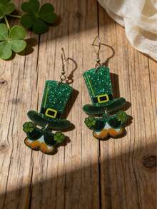 1 Set Cute Acrylic Christmas Earrings, Snowman, Santa Claus, Christmas Tree And Reindeer Stud Earrings, Festive Fun Accessories, Ideal Gift For Women - Multicolor 2 - View 12