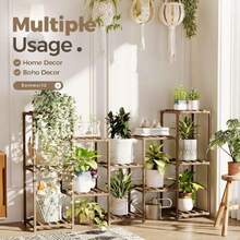 Large Plant Shelf Outdoor Wood Plant Stand Large Rack For Living Room Patio, Balcony And Garden,37148569 - 水鴨藍 - 查看 6