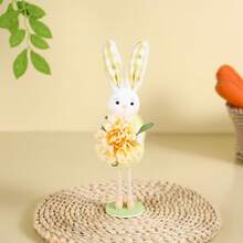 兔子造型复活节壁炉装饰摆件，节日礼物，花卉装饰派对道具 - 彩色 - 查看 2