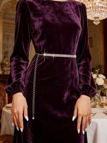 1 PC Women's Fashionable Rhinestone Waist Chain, Simple And Versatile Metal Belt, Suitable For Daily Wear, Parties And Halloween.