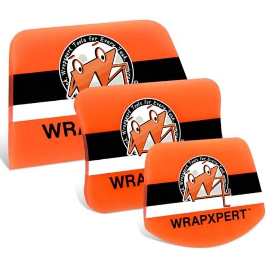 WRAPXPERT - Juego de escobilla de goma PPF 3 piezas de herramientas PPF rascador de hoja en V para aplicación de película de ventana 3 tamaños diferentes para película de protección de pintura - Naranja - Ver 1