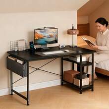 Mesa Auxilia Escritorio Minimalista Mueble Escritorio Para Oficina - Negro - Ver 5