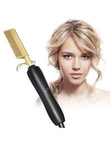 Lược đồng 2 trong 1 kiêm máy sấy tóc, dùng để uốn và duỗi tóc - Giúp bạn có mái tóc mềm mượt như ở salon ngay tại nhà. - màu đen - Xem 11
