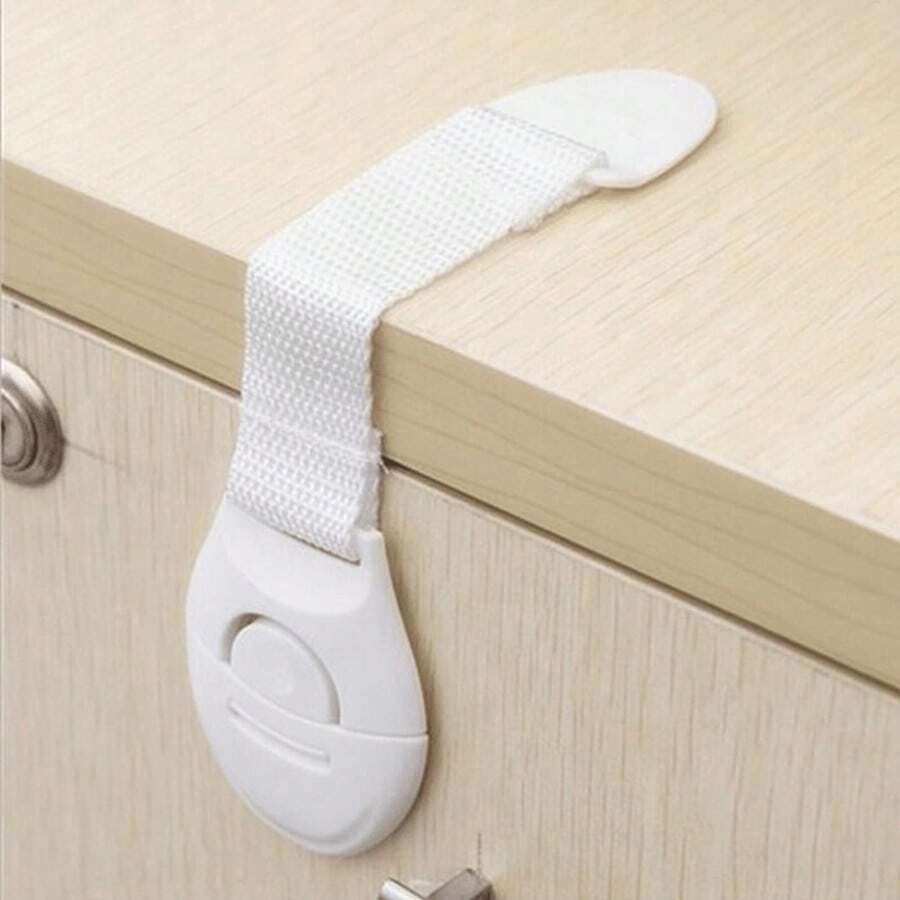 4/8pcs Multi-Functional Safety Protective Locks With Fabric Straps - White - View 1
